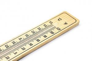 Foto: analoger Thermometer C/F